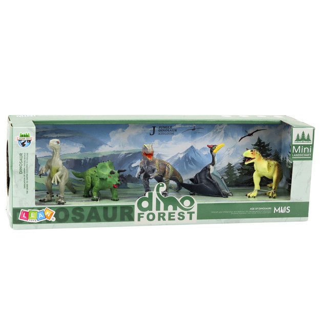Set of Realistic Forest Dinosaur Figures 5pcs 6