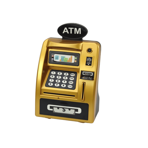 ATM taupyklė vaikams, besimokantiems taupyti Auksinė juoda 1