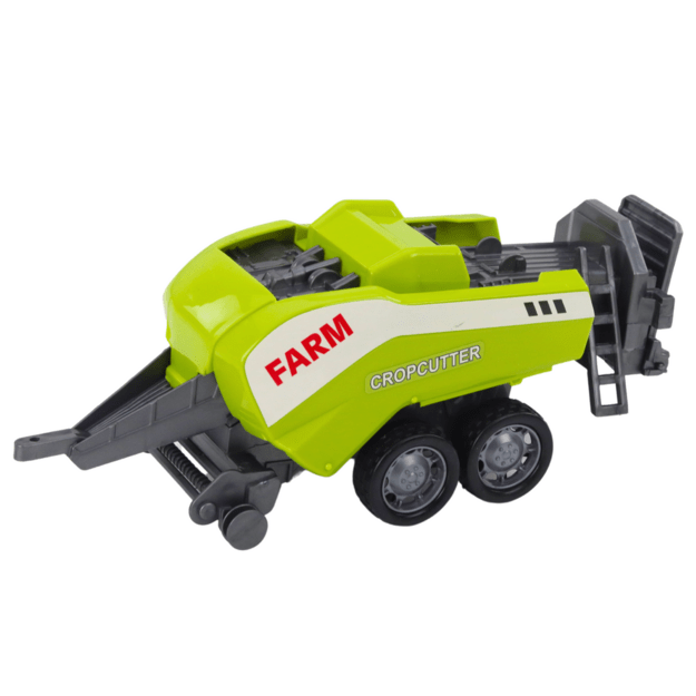 Set of Tractor with Loader and Agricultural Baler Red