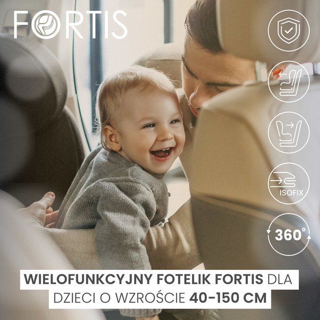 CAR SEAT FORTIS I-SIZE GREY (40-150)