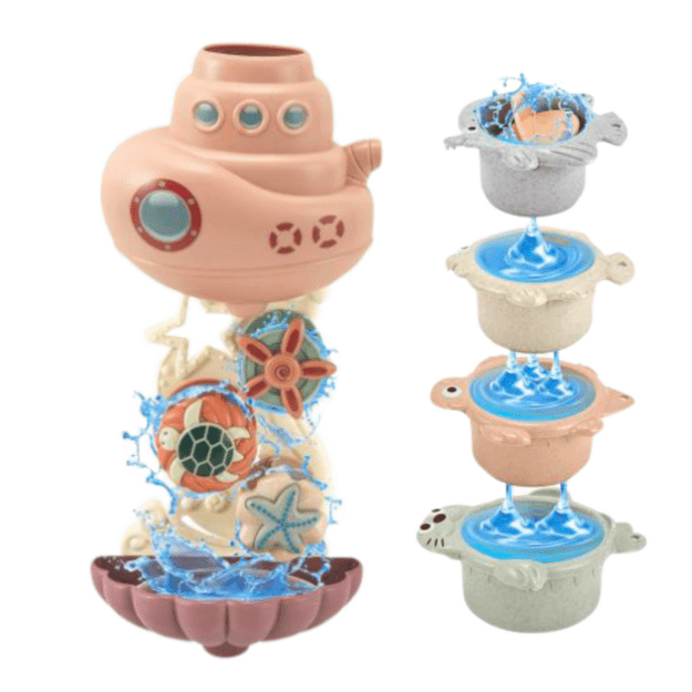 Bath Toys Submarine Ship Cups Suction Cups 9pcs