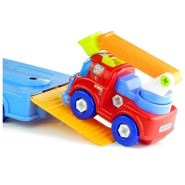 Transporto priemonių rinkinys Policijos gaisrinis automobilis Auto transporto priekaba Atsukamas 4