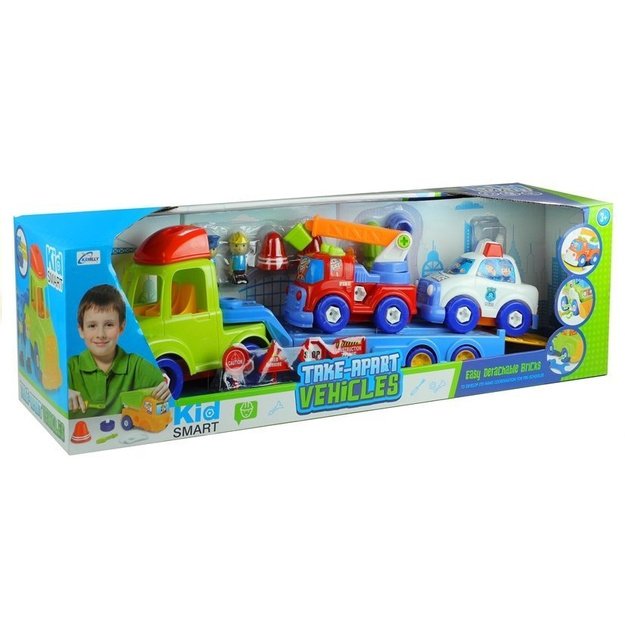 Transporto priemonių rinkinys Policijos gaisrinis automobilis Auto transporto priekaba Atsukamas 6