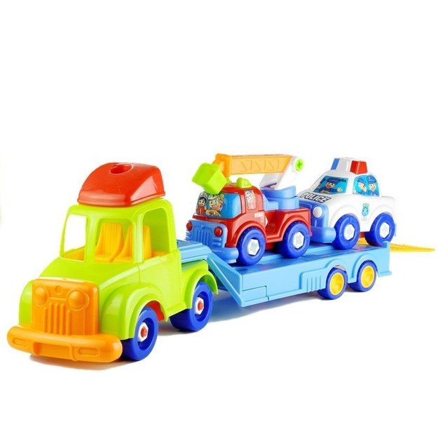 Transporto priemonių rinkinys Policijos gaisrinis automobilis Auto transporto priekaba Atsukamas 1