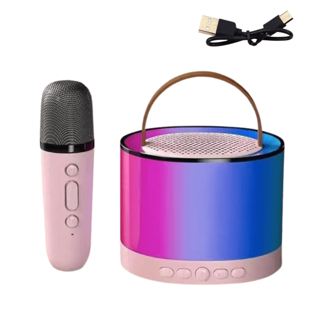 Karaokės rinkinys Garsiakalbis Mikrofonas Belaidis K52 RGB 