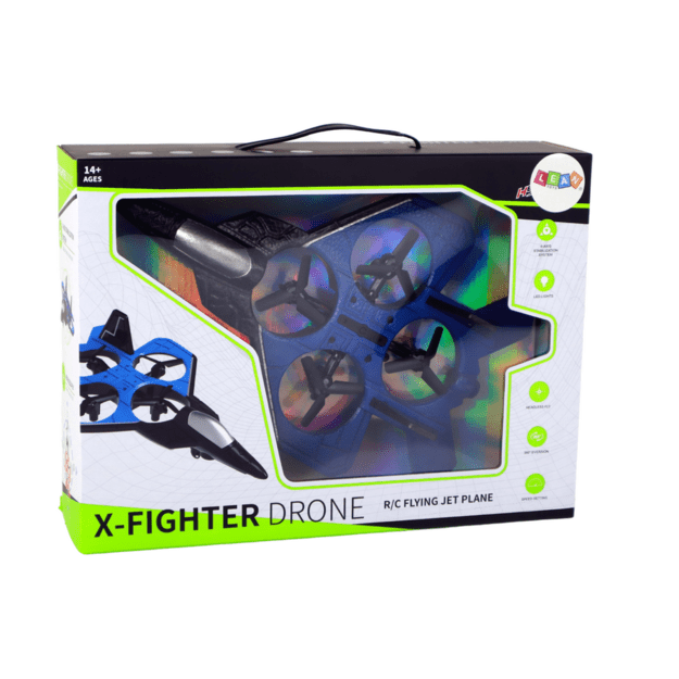 RC Drone Plane Blue Fighter Remote Controlled Pilot