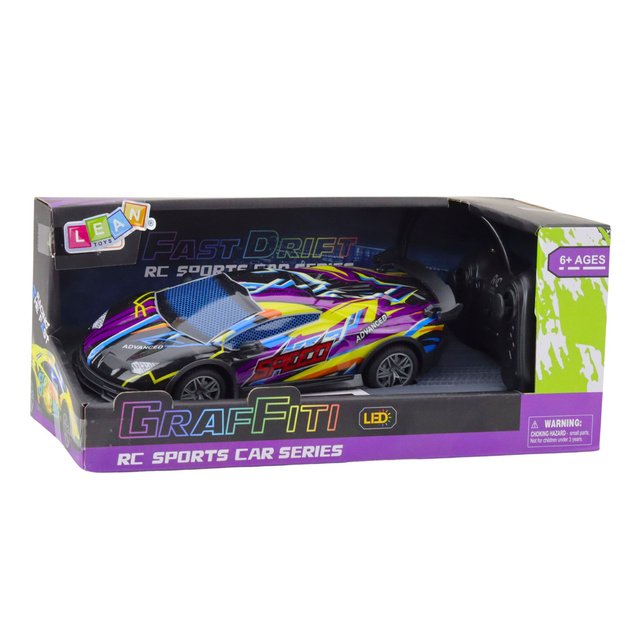 RC Remote Control Sports Car LED Lights Purple 1:22 4