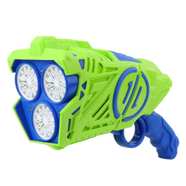 Battery Operated Bubble Gun LED Lights Blue-Green 1