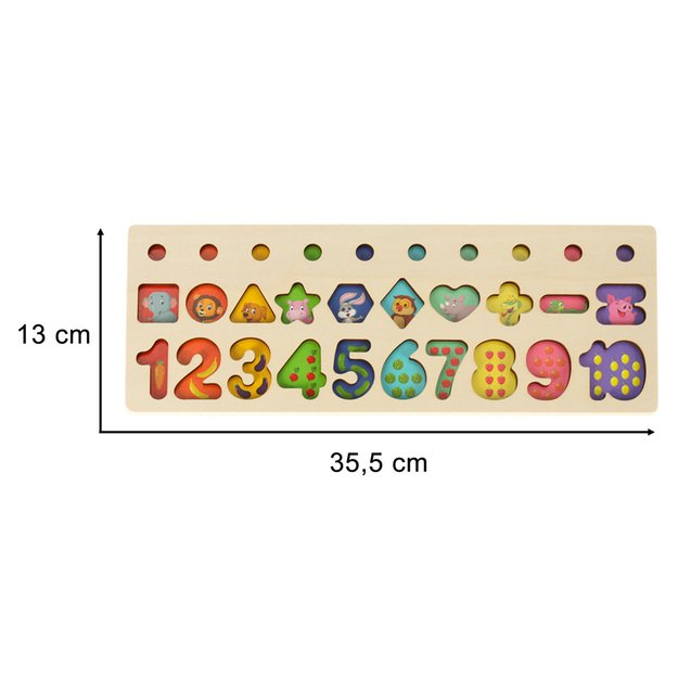 Montessori medinis skaičių rūšiuoklis 3in1 13x36cm