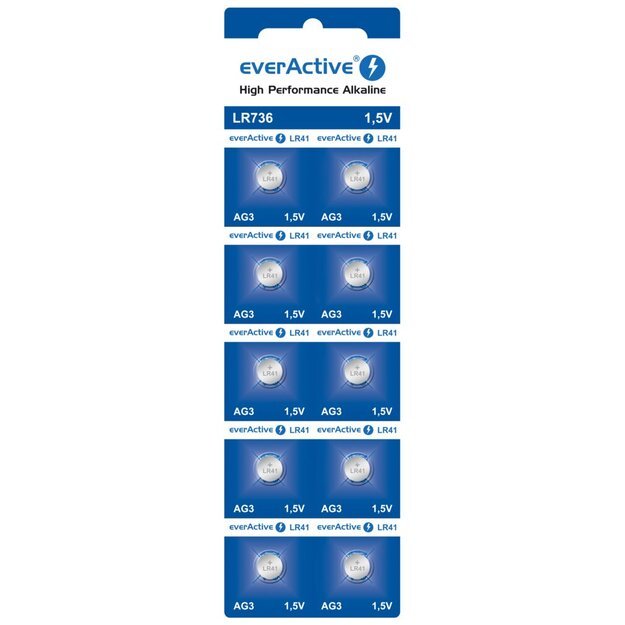 Bateria everActive Alkaline G3 LR736 lizdinė plokštelė 10szt.