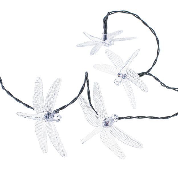 Saulės Dragonfly sodo žibintai 6,5 m 30LED multicolour