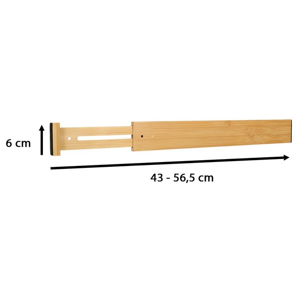 Reguliuojamas bambuko stalčių organizatorius 56x6x1,5 cm 1 vnt.