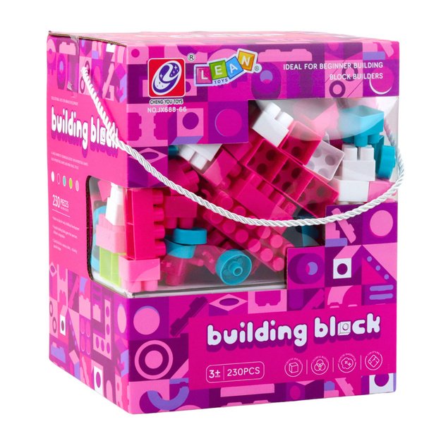 Pastel Pink 3D Construction Blocks 230 pcs. 3