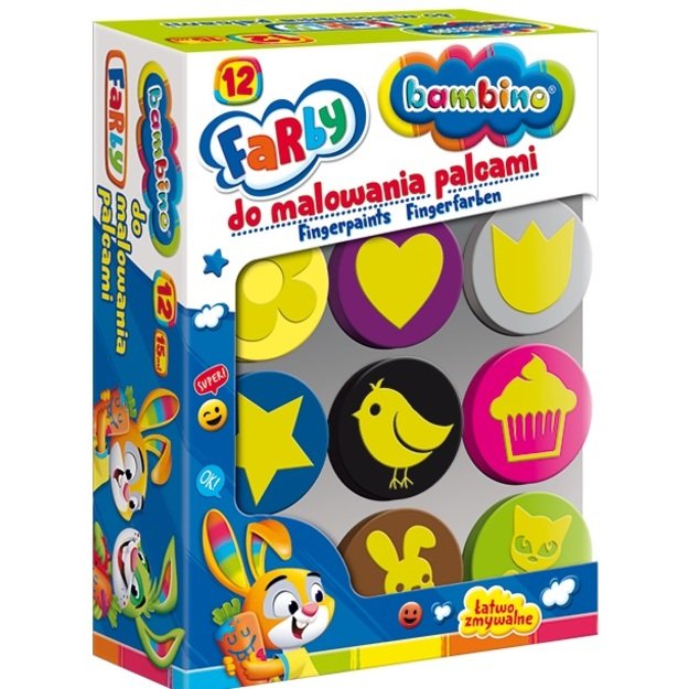 Finger painting set, 12 colors