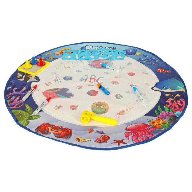 Vandens kilimėlis tapybai vandens piešimo žymekliai trafaretai trafaretai volelis 80 cm apvalus vandens pasaulis 3