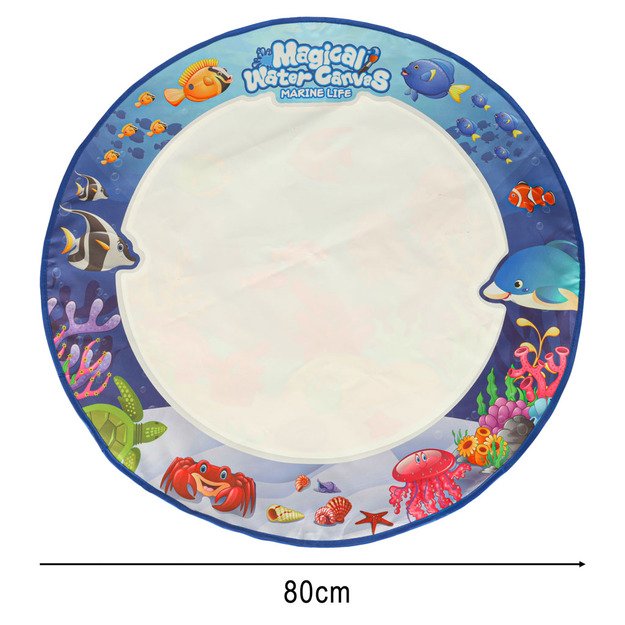 Vandens kilimėlis tapybai vandens piešimo žymekliai trafaretai trafaretai volelis 80 cm apvalus vandens pasaulis 12
