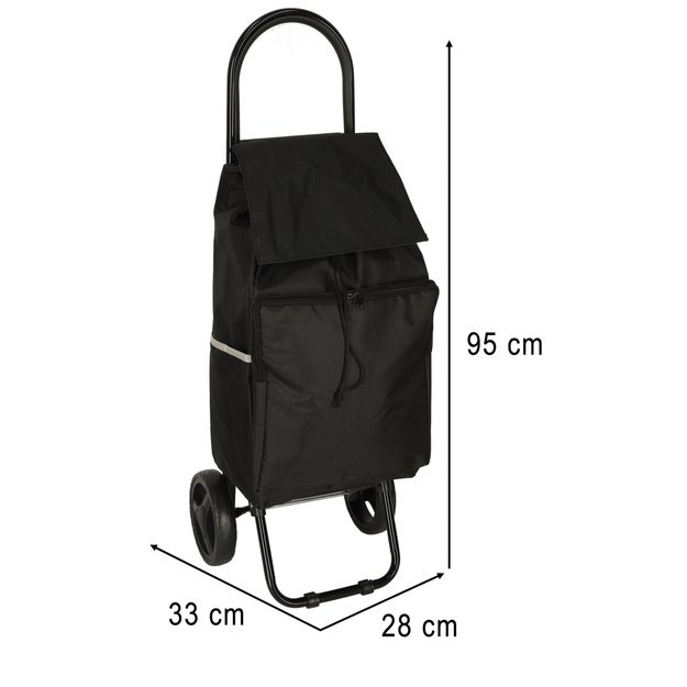 Vežimėlis pirkinių krepšys ant ratukų su rėmeliu 95cm juodas 11