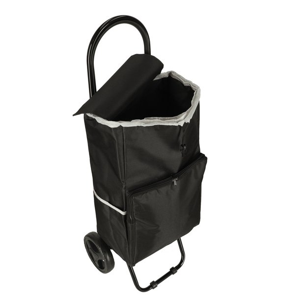 Vežimėlis pirkinių krepšys ant ratukų su rėmeliu 95cm juodas 5