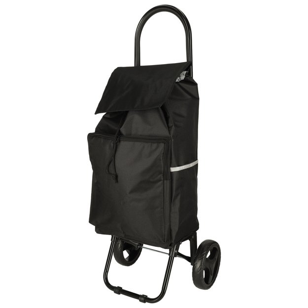 Vežimėlis pirkinių krepšys ant ratukų su rėmeliu 95cm juodas 6