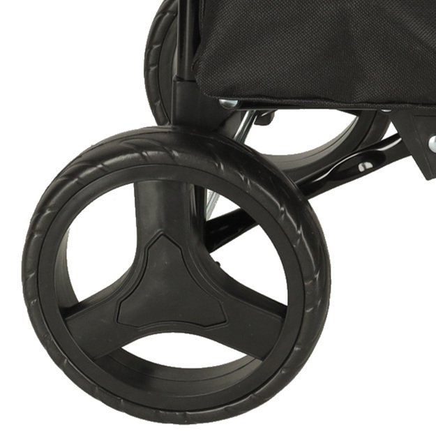 Vežimėlis pirkinių krepšys ant ratukų su rėmeliu 95cm juodas 10