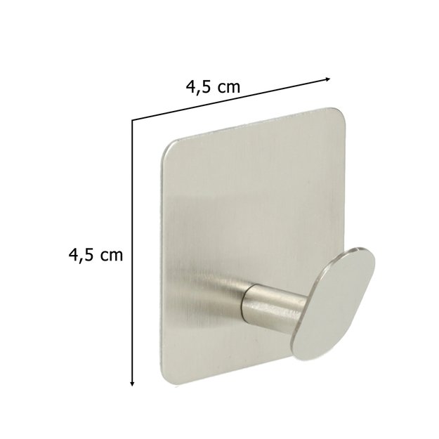 Lipnūs sidabriniai vonios kambario kabliukai ant sienos, 4 dalių rinkinys PROVISIONAL 9