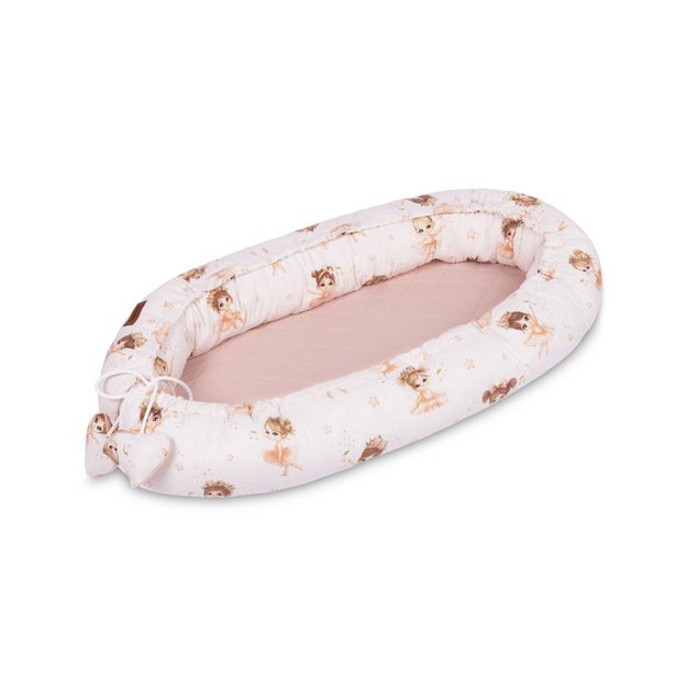 KŪDIKIŲ LIZDAS MUSLINO BALERINOS ROŽINĖS SPALVOS