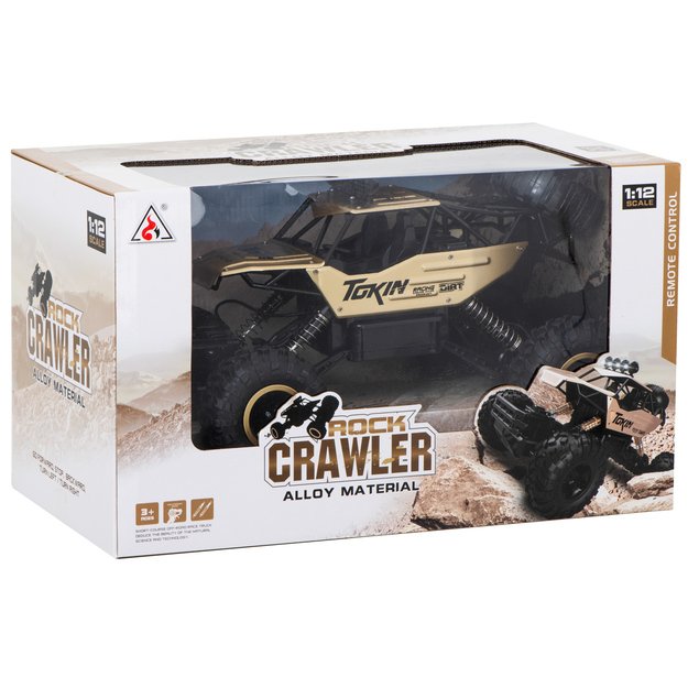 RC automobilis Rock Crawler 1:12 4WD METAL aukso spalvos