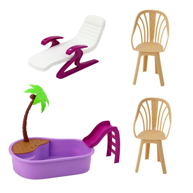 Anlily Doll Set on the Beach with Pool, Palm Tree, Drink Stand, and Accessories 3