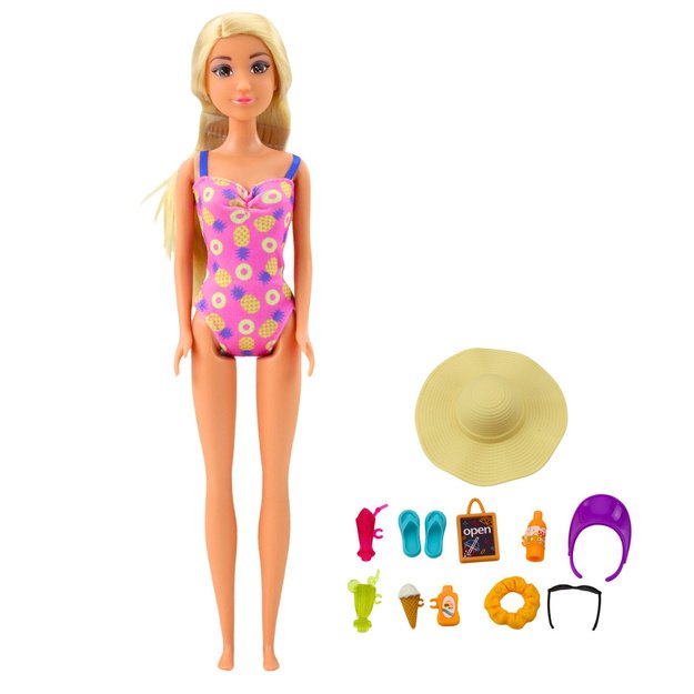 Anlily Doll Set on the Beach with Pool, Palm Tree, Drink Stand, and Accessories 1