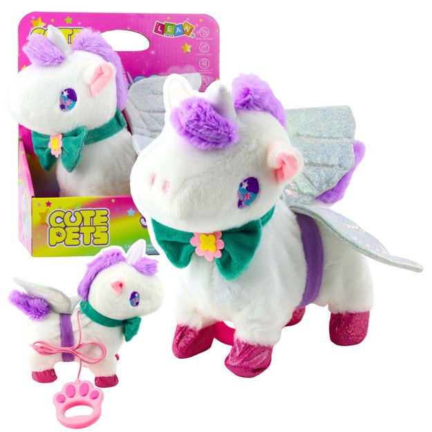 Interactive Unicorn on a Leash Walks Galloping Sounds Detachable Wings