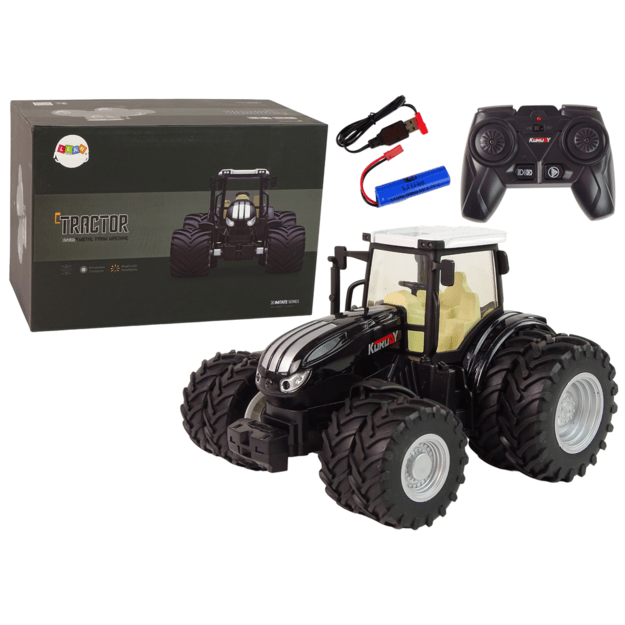 Remote controlled tractor R/C Black 2.4G Metal