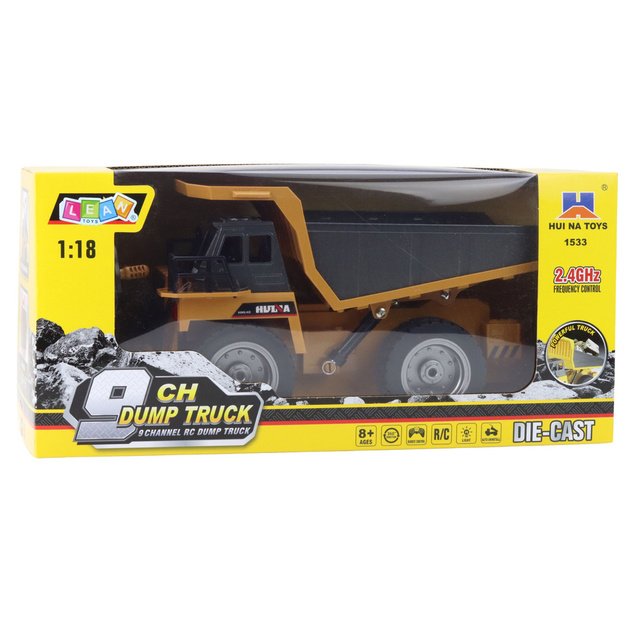 Huina RC Dumper Truck Yellow 9-CH 1:18 3