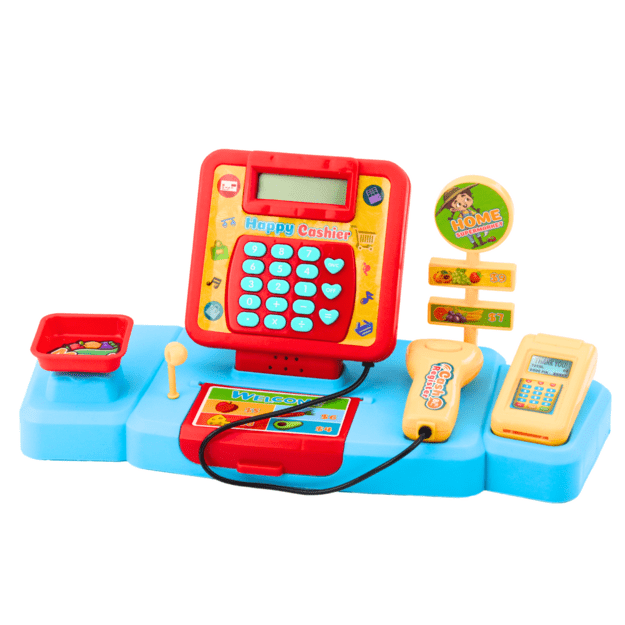 PARDUOTUVĖS RINKINYS VAIKAMS– KASA, KREPŠELIS, PRODUKTAI IR PRIEDAI 1