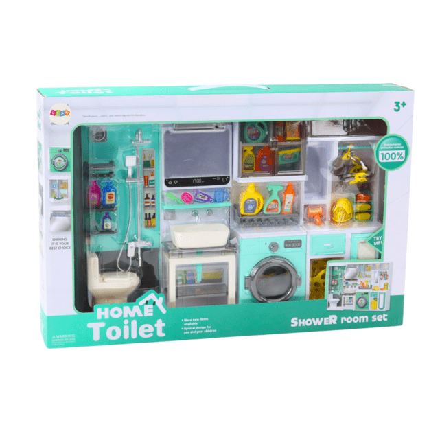 Bathroom Play Set 4in1 Shower Toilet Washing Machine Accessories