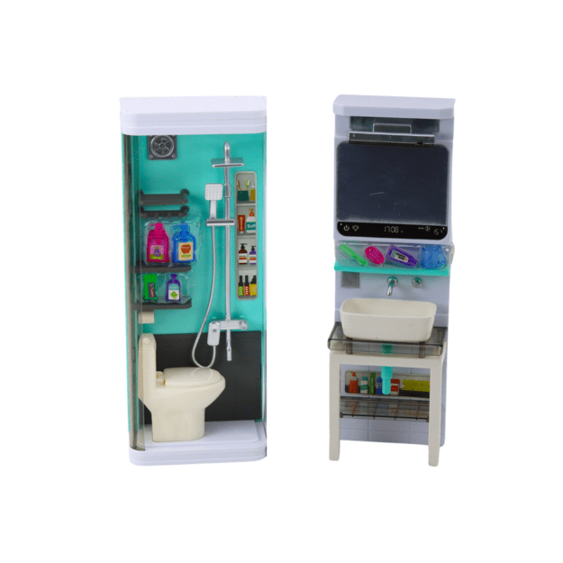 Bathroom Play Set 4in1 Shower Toilet Washing Machine Accessories