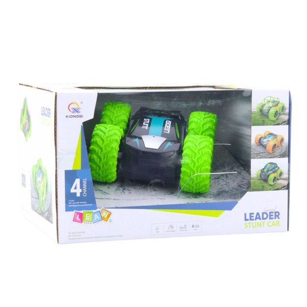 Remote Controlled RC Stunt Car 360&deg; Spins Green