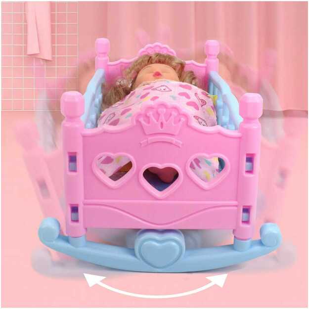 Doll bed with doll and accessories