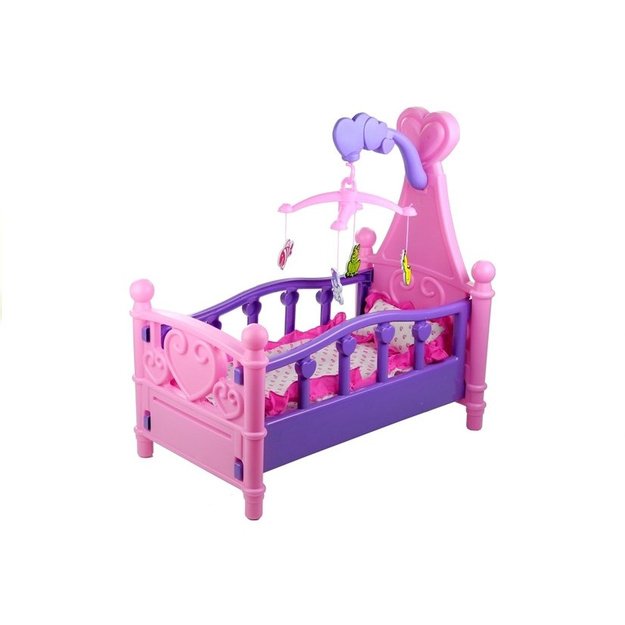 Didelė lėlių lovelė su karusele ir patalyne 6