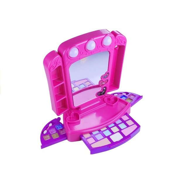 Dressing table with accesories and lights Pink