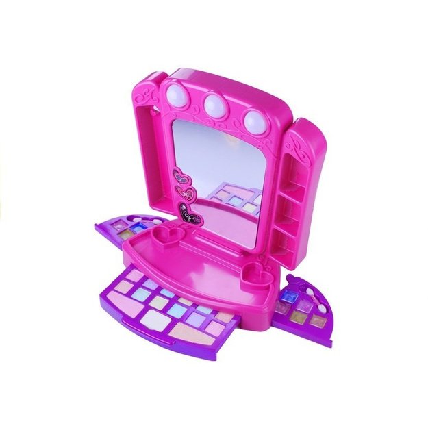Dressing table with accesories and lights Pink