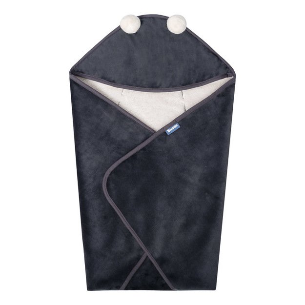 CARRY COT SWADDLE BLANKET PLUSH RAM 75X75 GRAPHITE