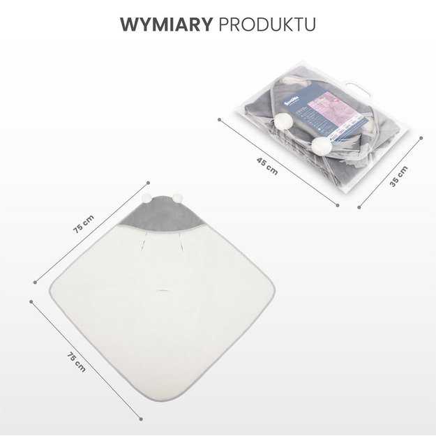 CARRY COT SWADDLE BLANKET PLUSH RAM 75X75 GRAPHITE 11