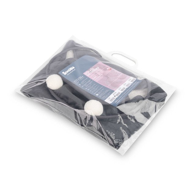 CARRY COT SWADDLE BLANKET PLUSH RAM 75X75 GRAPHITE 4