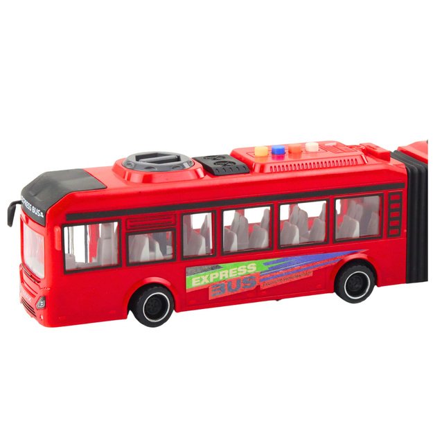 Articulated Bus Opening Doors Lights Sounds Red 1:16 2