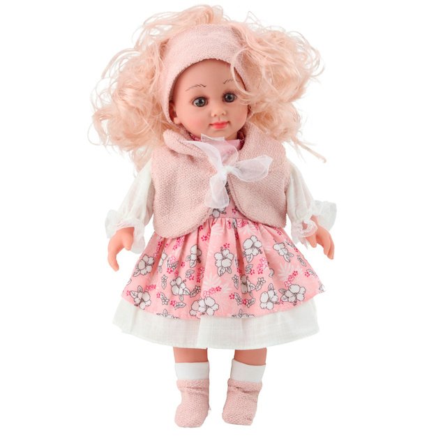 Sweet Angel Doll in Pink Floral Dress, Sleeveless Top, and Headband, 36cm 1