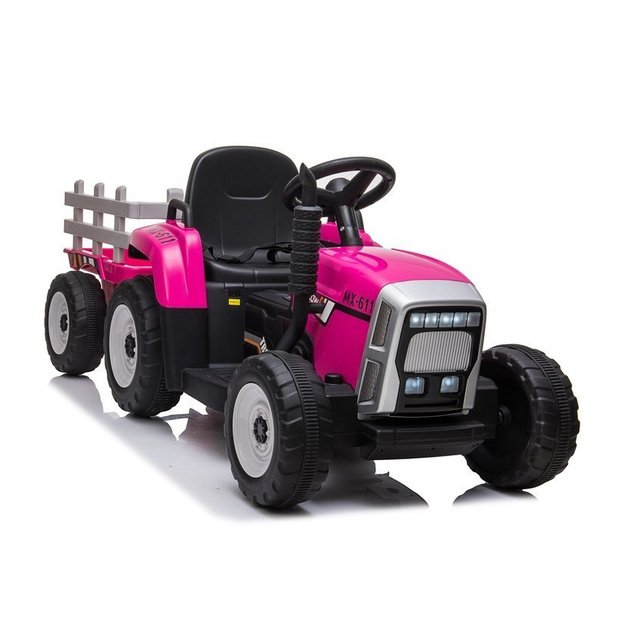 XMX611 Elektrinis važiuojantis traktorius rožinis 3