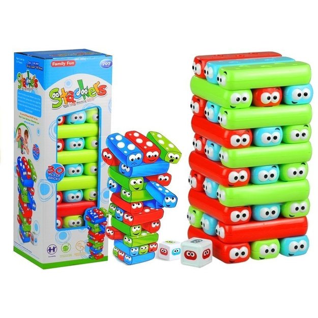 Game Tower With Worms Colorful Bricks 5