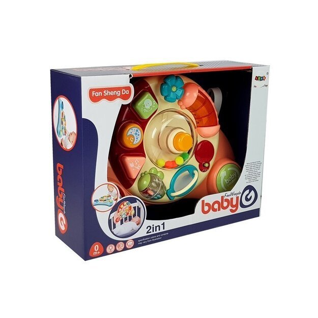 Interaktyvus kūdikių skydelio žaislas Muzikinis gyvūnas rožinis 6