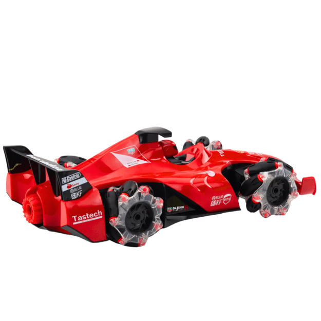 Nuotoliniu būdu valdoma lenktyninė mašina su dūmų efektu 2.4G Red 2