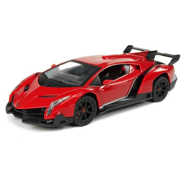 Remote Controlled Lamborghini Veneno Red 2.4 G Pilot Steering Wheel Sound Lights